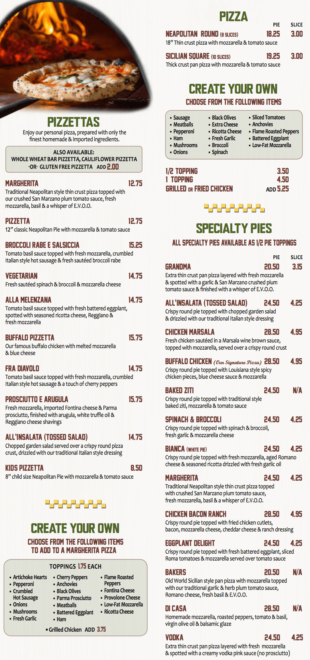 Menu - East Meadow - Mama Theresa's Restaurant & Pizzeria